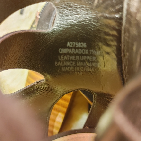 Marc Fisher black leather suede sandal heels back zip front lace up sz 7.5 - Picture 11 of 11